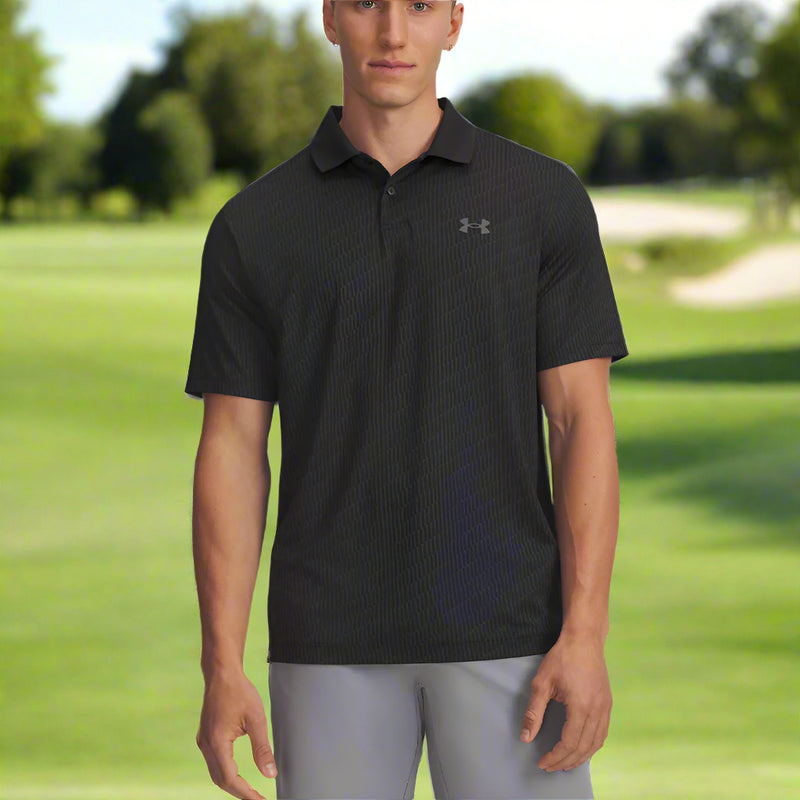 Under Armour Matchplay Printed Polo Shirt - Black/Anthracite/Pitch Gray