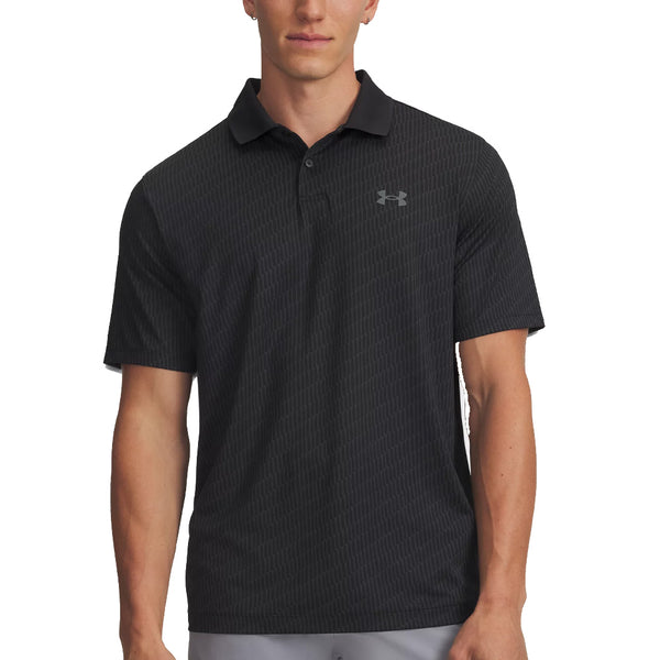 Under Armour Matchplay Printed Polo Shirt - Black/Anthracite/Pitch Gray