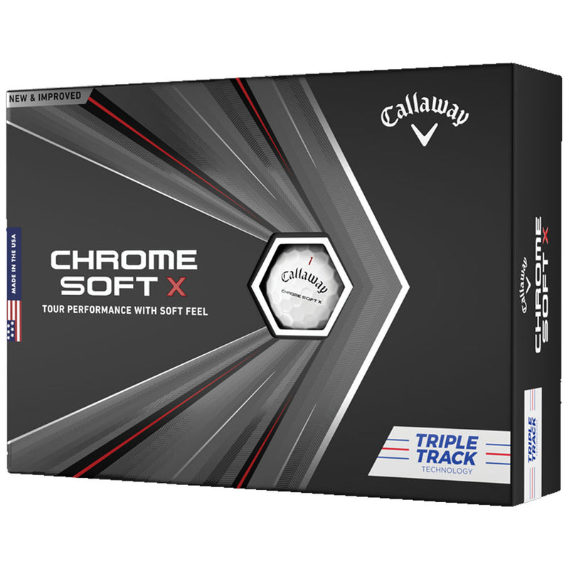 Callaway Chrome Soft X Triple Track Golf Balls - White - 12 Pack
