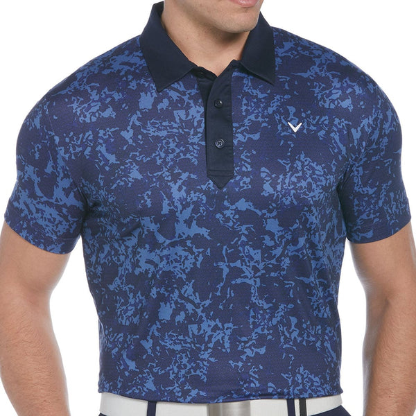 Callaway All Over Abstract Polo Shirt - Navy Blazer