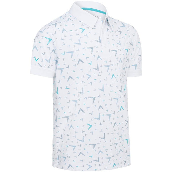 Callaway All Over Chev Geo Polo Shirt - Bright White