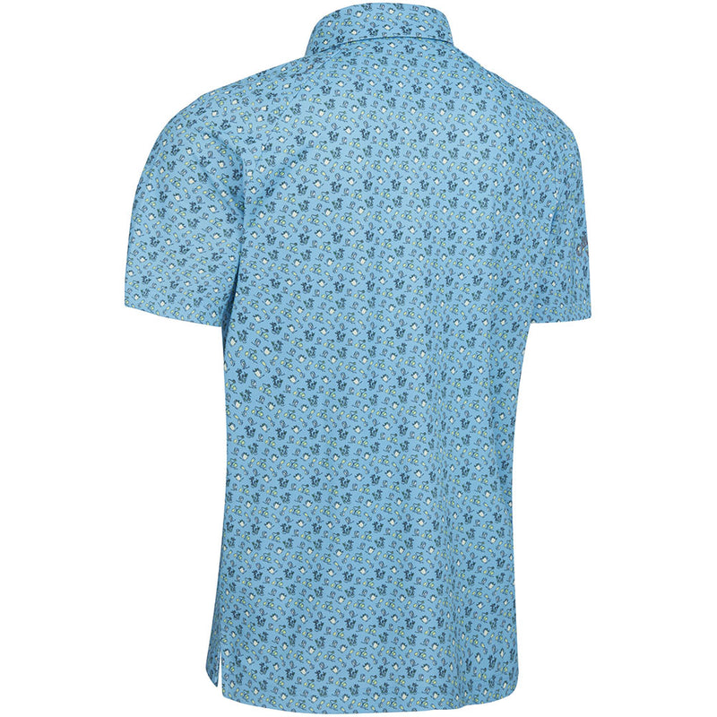 Callaway All Over Drinks Novelty Polo Shirt - Blue Grotto