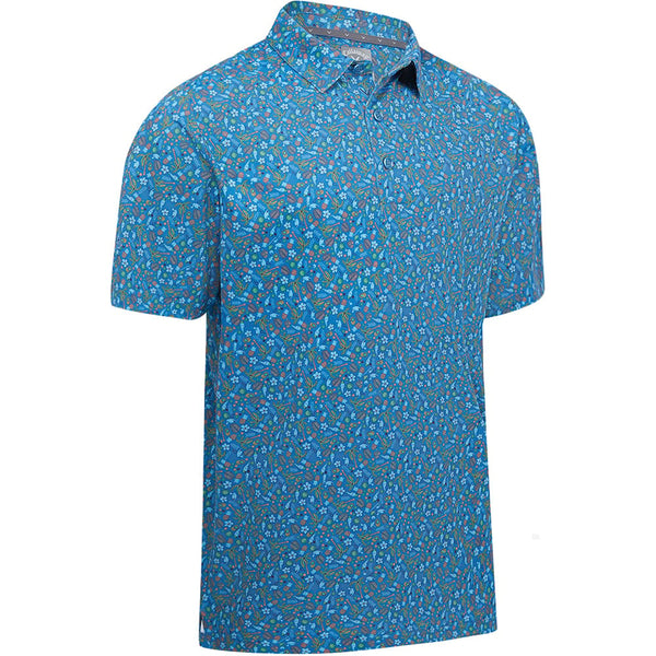 Callaway All Over Micro Novelty Polo Shirt - Vallarta Blue