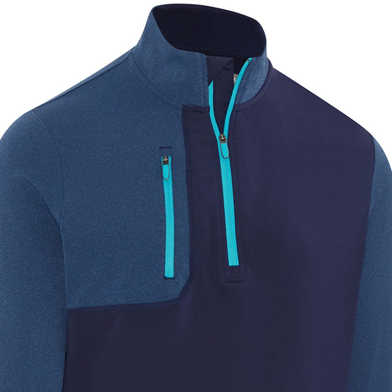 Callaway Aquapel Mixed Media 1/4 Zip Pullover - Peacoat