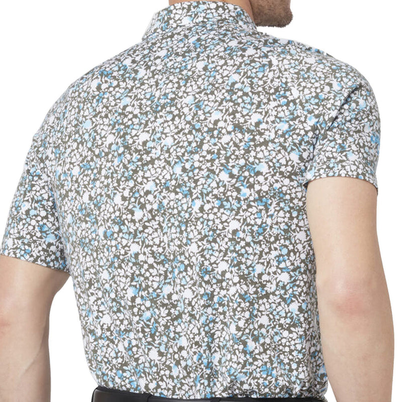 Callaway Artificial Nature Print Polo Shirt - Black Lichen