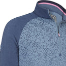 Callaway Chev Print Chillout 1/4 Zip Pullover - Peacoat Heather