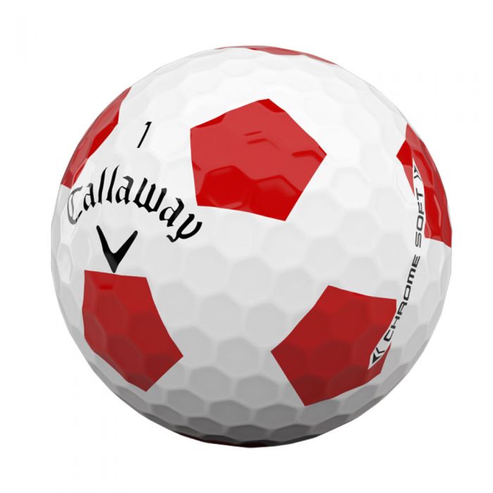 Callaway Chrome Soft Truvis Golf Balls - Red/White - 12 Pack