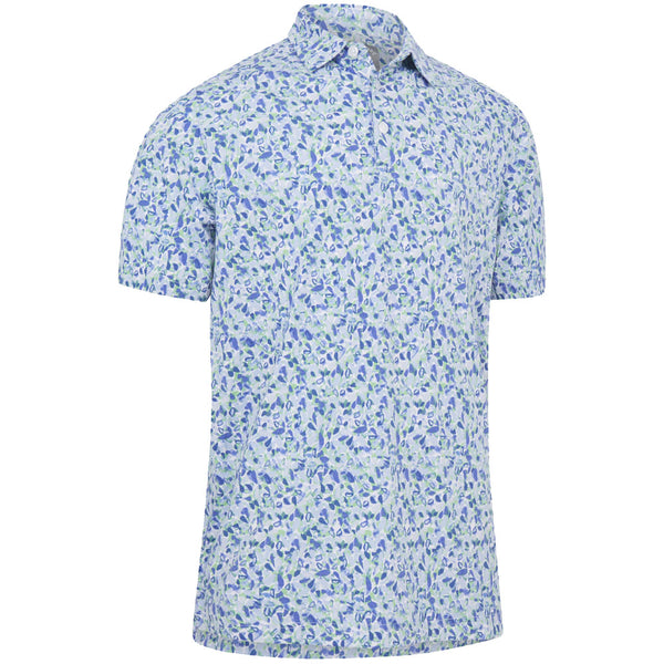 Callaway Filtered Floral Print Polo Shirt - Bright White