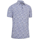 Callaway Filtered Floral Print Polo Shirt - Caviar