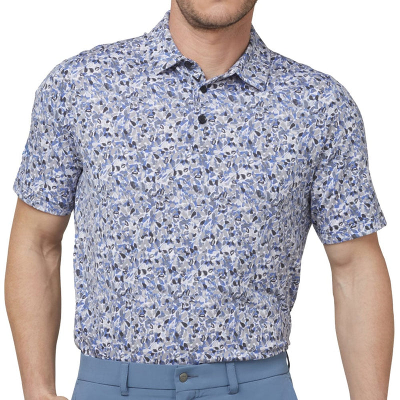 Callaway Filtered Floral Print Polo Shirt - Caviar