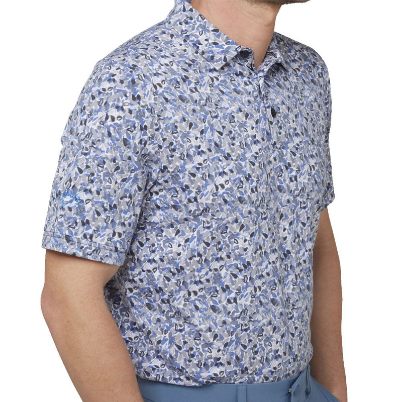 Callaway Filtered Floral Print Polo Shirt - Caviar