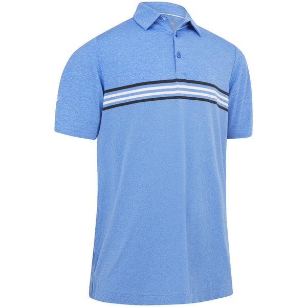 Callaway Heather Chest Stripe Polo Shirt - Magnetic Heather