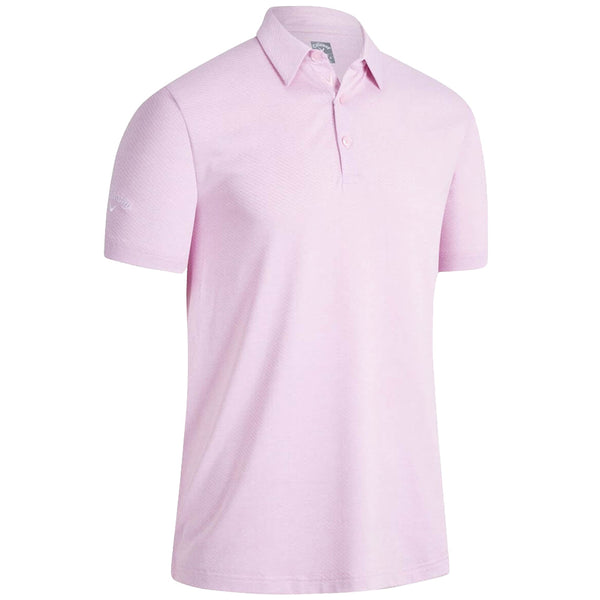 Callaway Heathered Jacquard Polo Shirt - Pink Sunset Heather