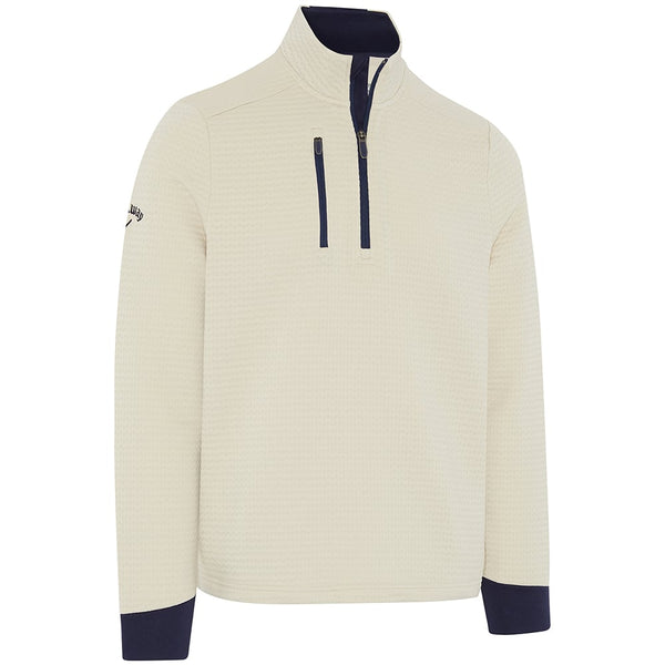 Callaway Midweight Textured 1/4 Zip Pullover - Oatmeal