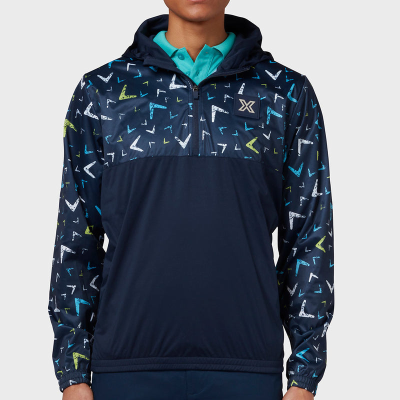 Callaway Multi-Colour Chev 1/4 Zip Hoodie - Navy Blazer