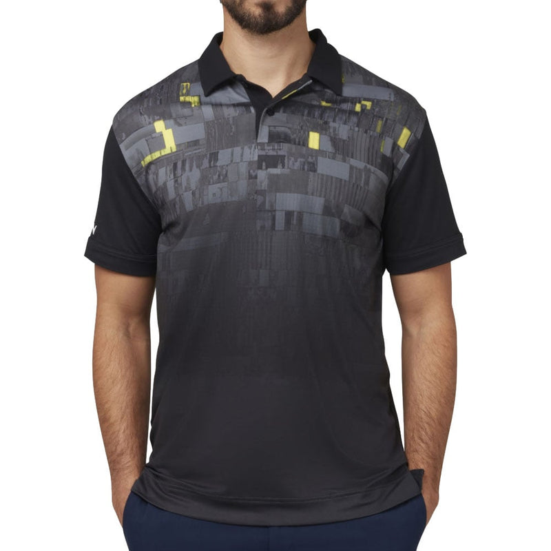 Callaway Multi-Colour Glitched Print Polo Shirt - Caviar