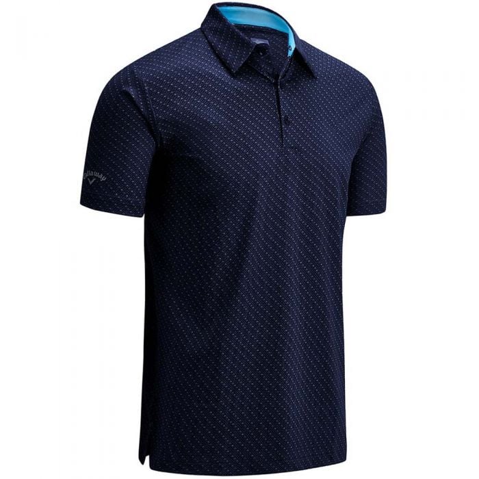 Callaway All Over Chev Print Polo - Peacoat