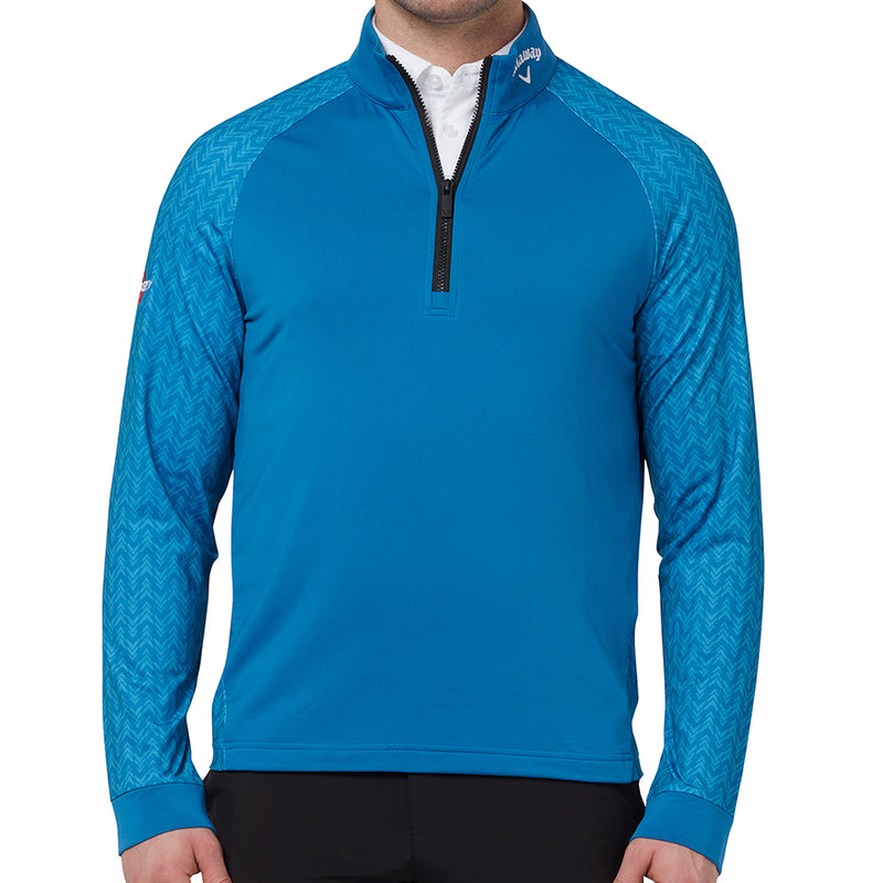 Callaway 1/4 Zip Odyssey Blocked Pullover - Vallarta Blue