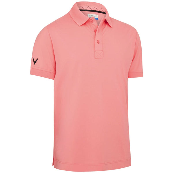 Callaway Solid Ribbed Polo Shirt - Geranium Pink