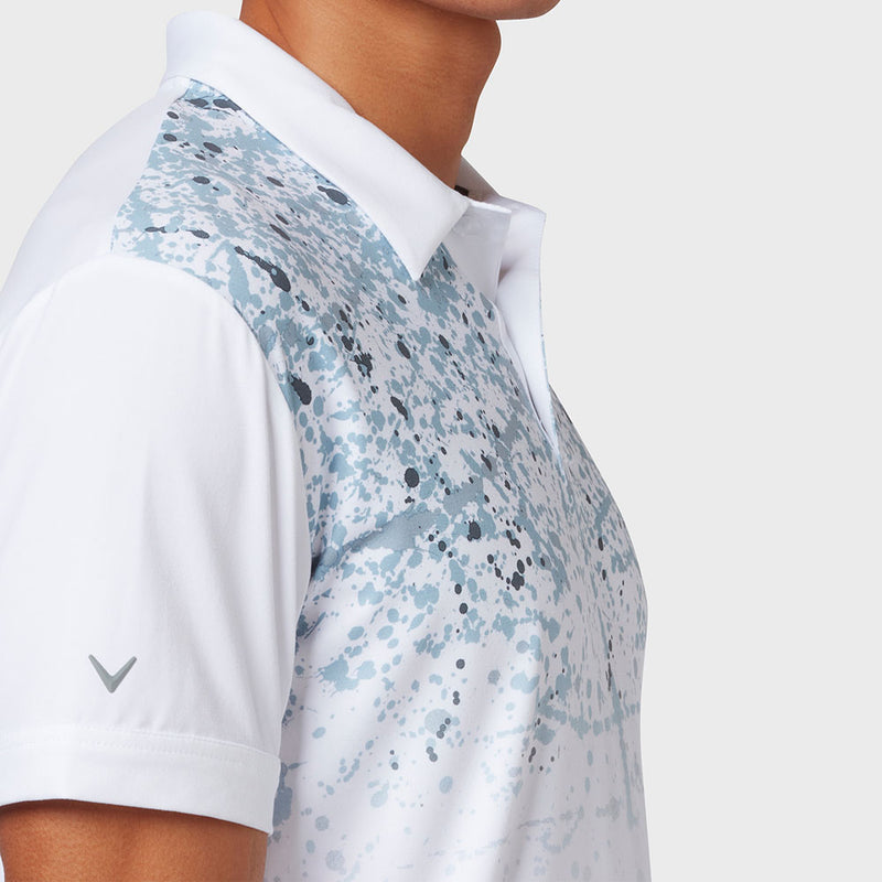 Callaway Splatter Paint Ombre Polo Shirt - Bright White