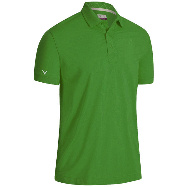 Callaway Solid Ribbed Polo Shirt - Online Lime