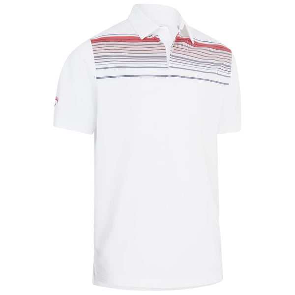 Callaway Energised Stripe Polo Shirt - Bright White
