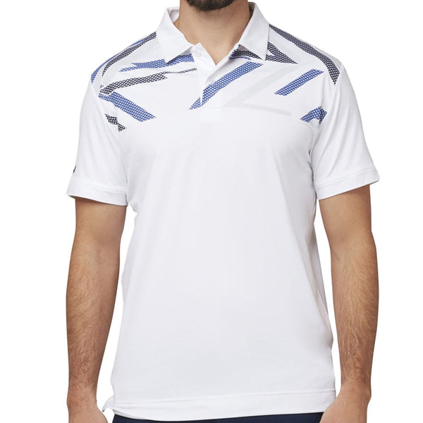 Callaway Street Mural Textured Print Polo Shirt - Bright White