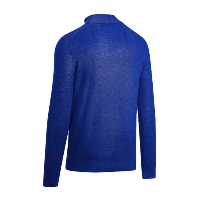 Callaway Ribbed 1/4 Zip Merino Wool Thermal Sweater - Magnetic Blue
