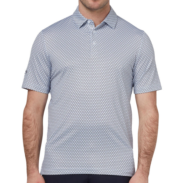 Callaway Trademark Ombre Chev Print Polo Shirt - Bright White