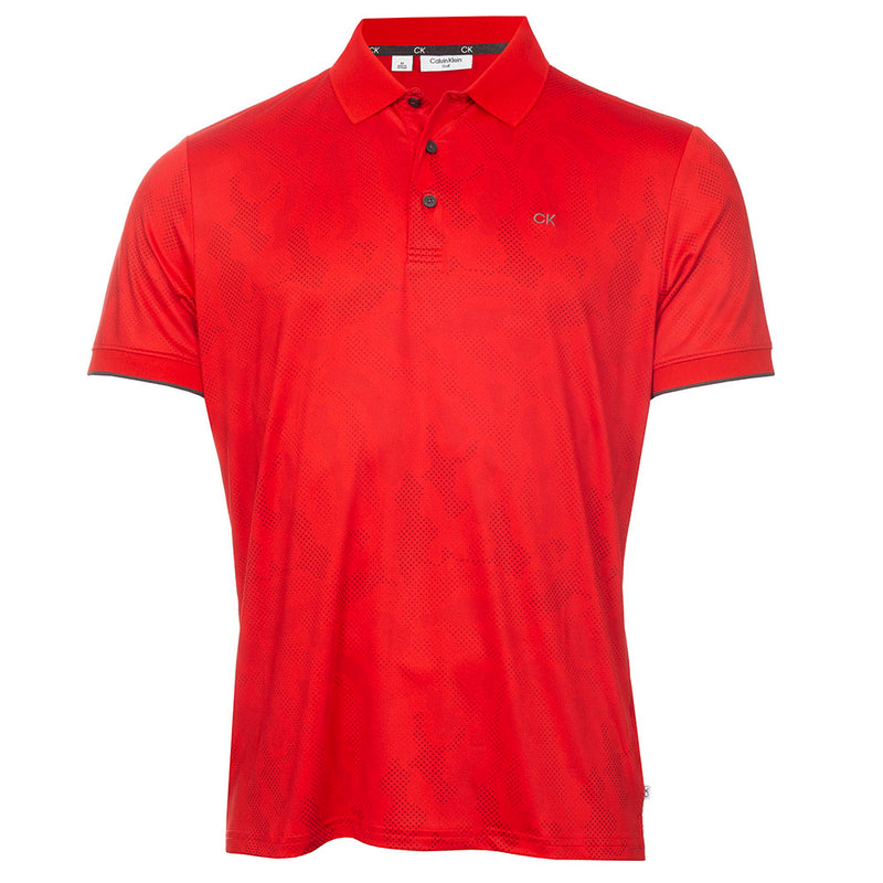 Calvin Klein Course Print Polo Shirt - Cardinal Red
