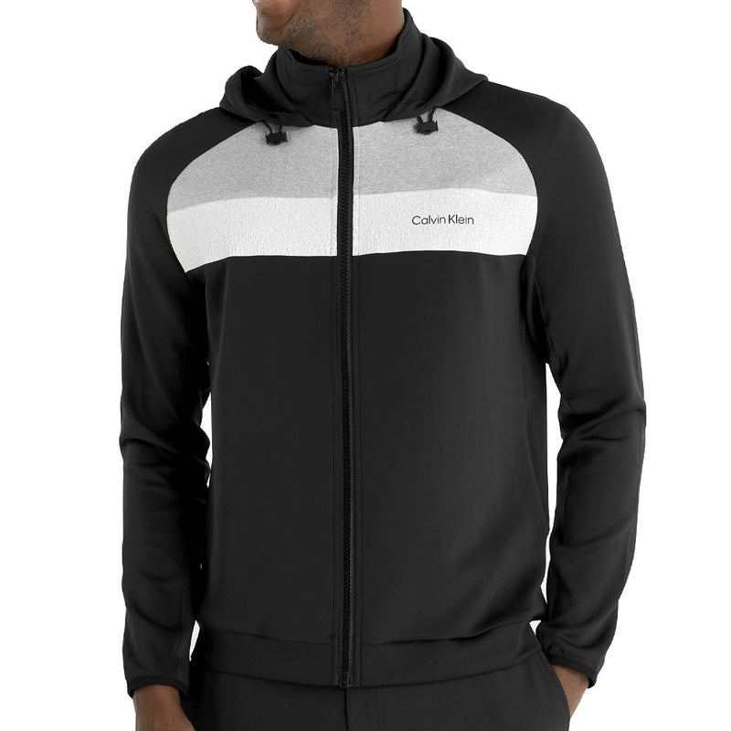 Calvin Klein Fracture Hooded Full Zip Jacket - Black