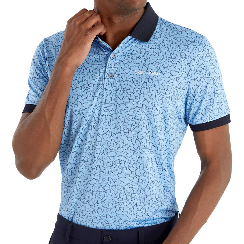 Calvin Klein Fracture Print Polo Shirt - Boy Blue