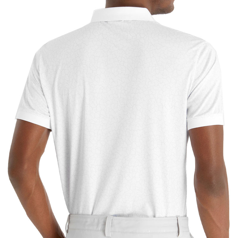 Calvin Klein Fracture Print Polo Shirt - White/Pale Silver