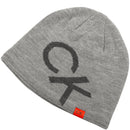 Calvin Klein Large Monogram Reversible Beanie - Silver Marl