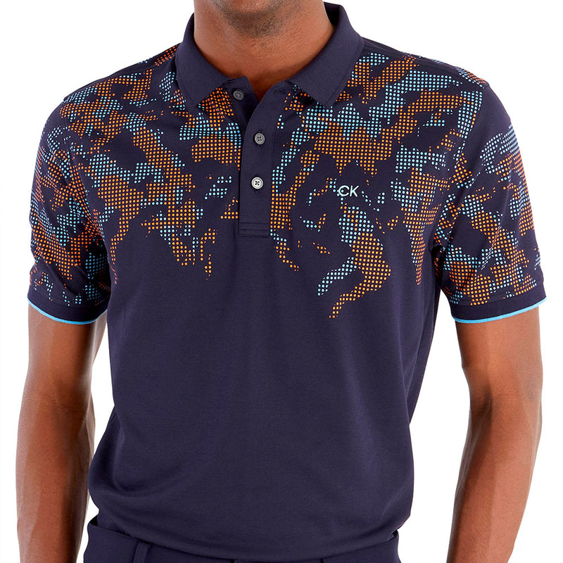 Calvin Klein Nashua Printed Polo Shirt - Navy