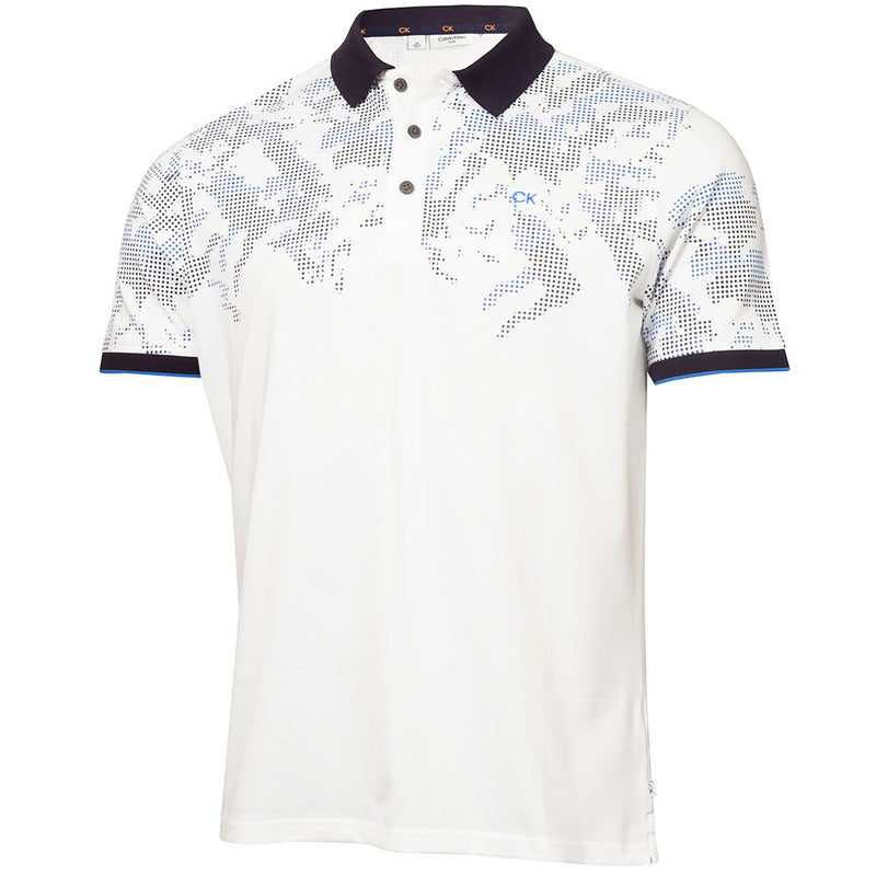 Calvin Klein Nashua Printed Polo Shirt - White/Navy