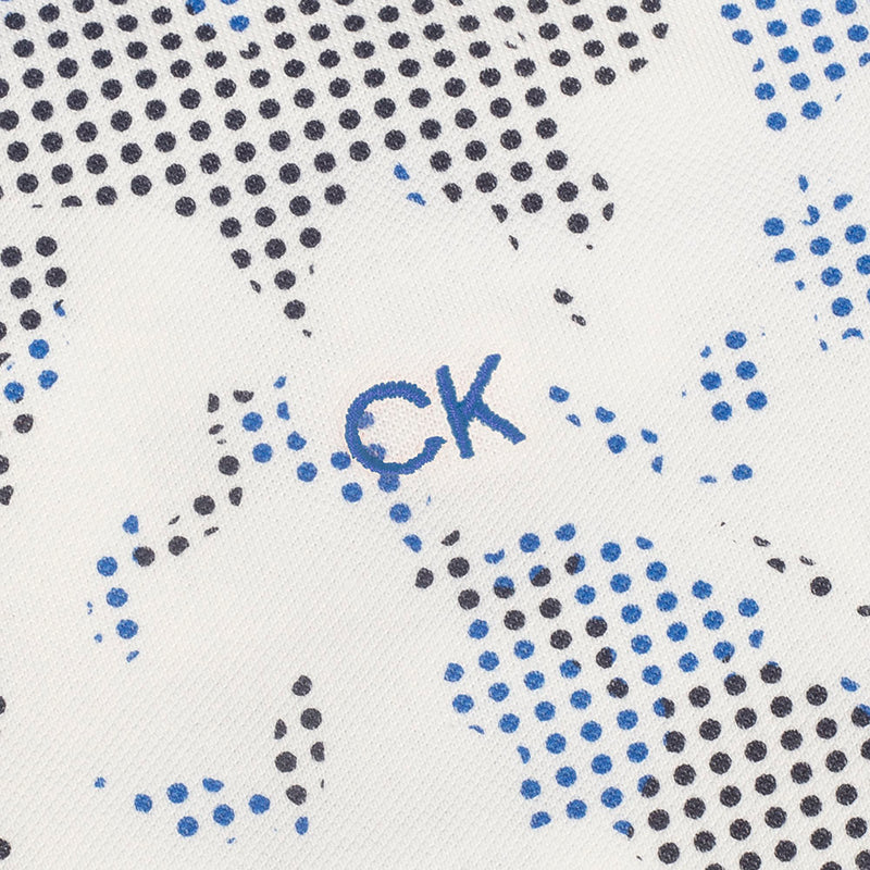 Calvin Klein Nashua Printed Polo Shirt - White/Navy