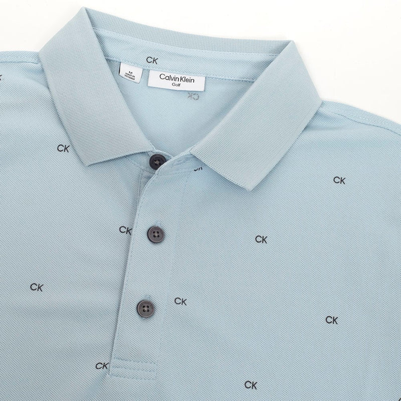 Calvin Klein Monogram Pique Polo Shirt - Artic Ice/Urban