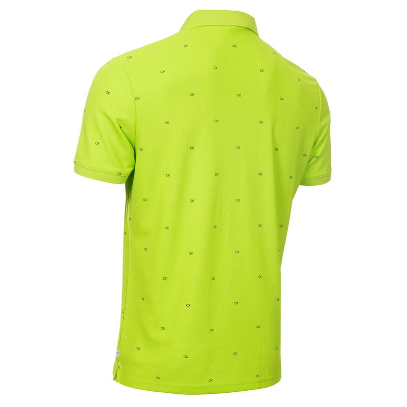 Calvin Klein Monogram Pique Polo Shirt - Citron/Navy
