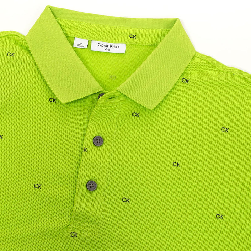 Calvin Klein Monogram Pique Polo Shirt - Citron/Navy