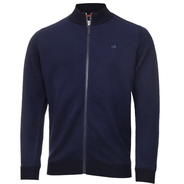 Calvin Klein Ottoman Full Zip Lined Sweater - Navy