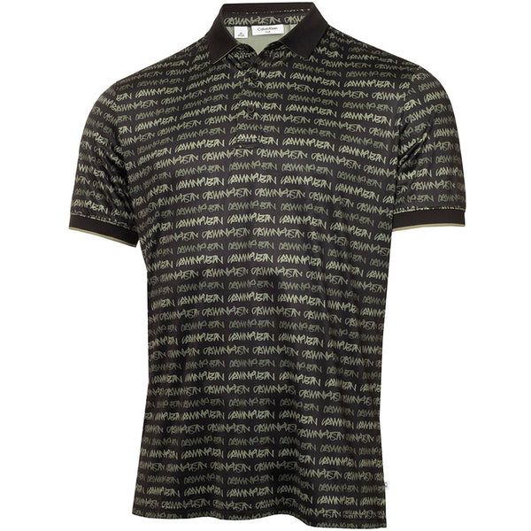 Calvin Klein Signature Polo Shirt - Black/Cameo Green