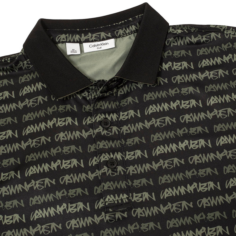 Calvin Klein Signature Polo Shirt - Black/Cameo Green