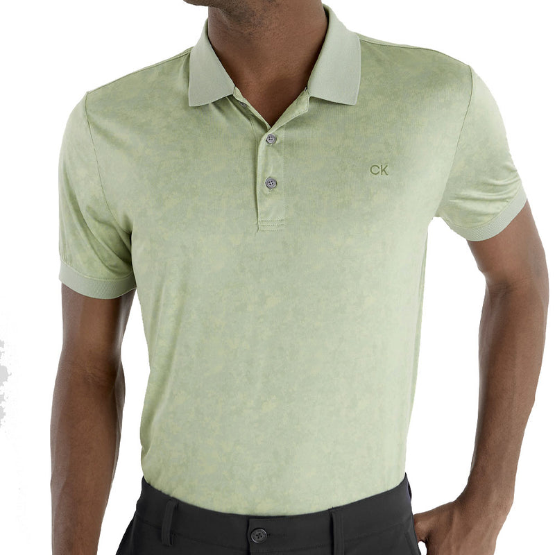 Calvin Klein Tie Dye Print Polo Shirt - Cameo Green