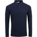 Calvin Klein Trinity Long Sleeve Polo Shirt - Navy Marl