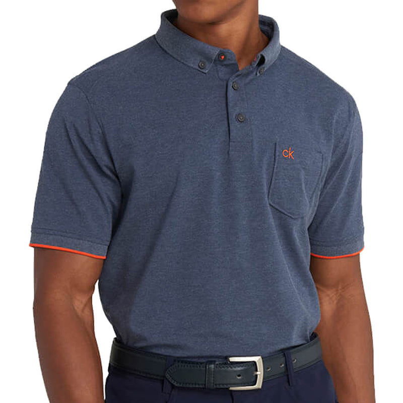 Calvin Klein Trinity Short Sleeve Polo Shirt - Navy Marl