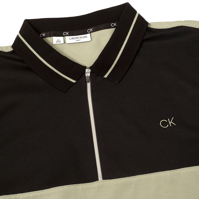 Calvin Klein Whitman Zipped Polo Shirt - Cameo Green