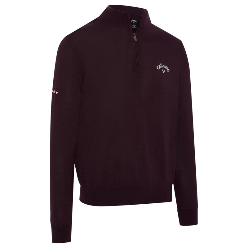 Callaway  1/4 Zip Blended Merino Odyssey Sweater - Dark Italian Plum