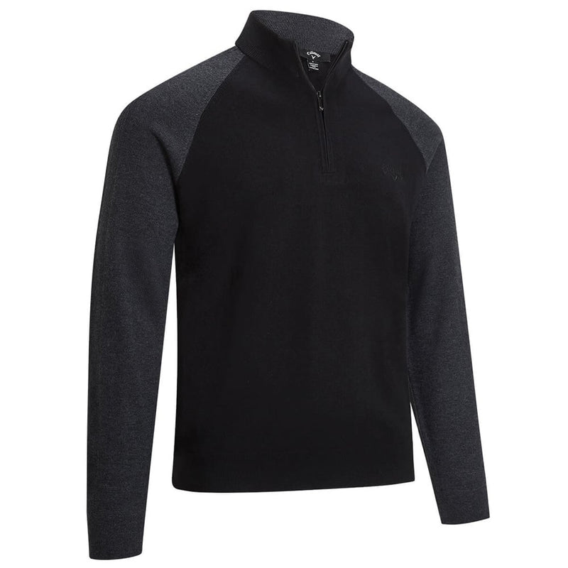 Callaway Raglan 1/4 zip Long Sleeve Mock - True Black