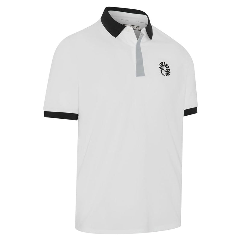 Callaway Legacy Collection Blocked Logo Collar Polo Shirt - Bright White